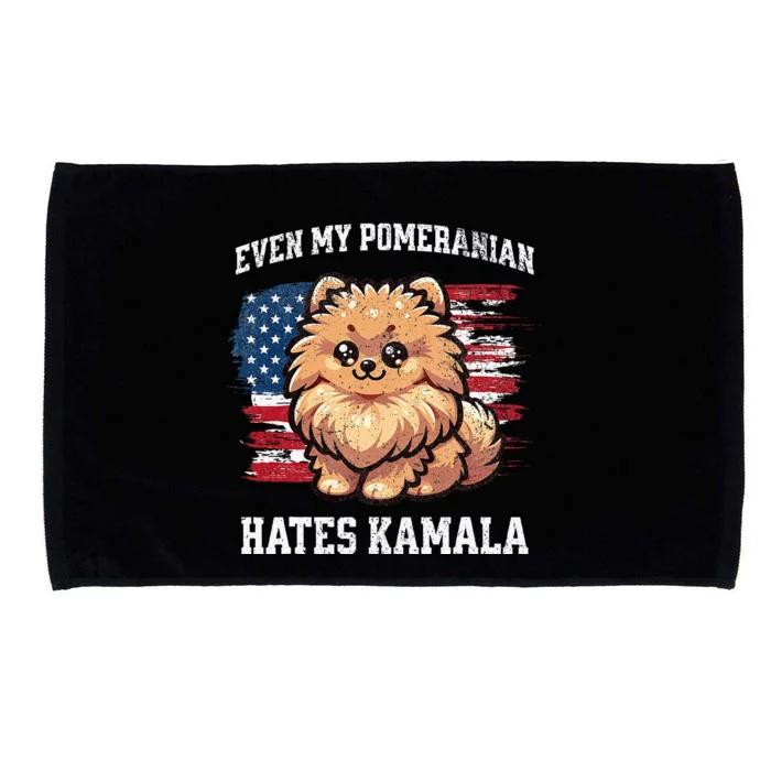 Even My Pomeranian Hates Kamala Funny Election Republican Microfiber Hand Towel