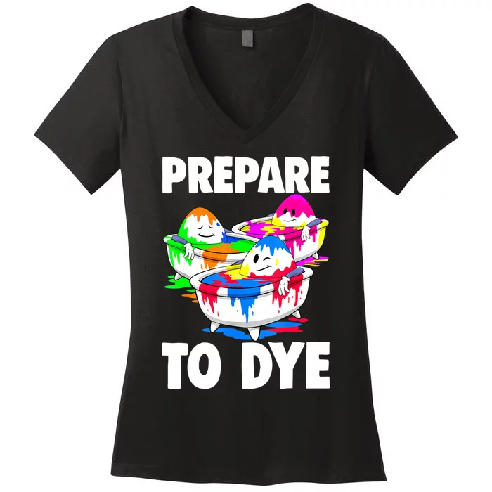 Easter Men Prepare To Dye Easter Day Women's V-Neck T-Shirt