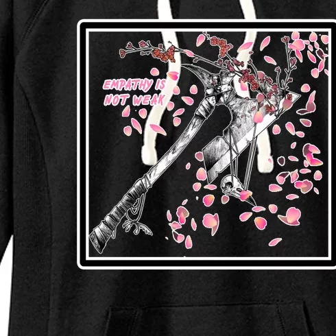 Empathy Is Not Weak Animae e Axe Floral Women's Fleece Hoodie