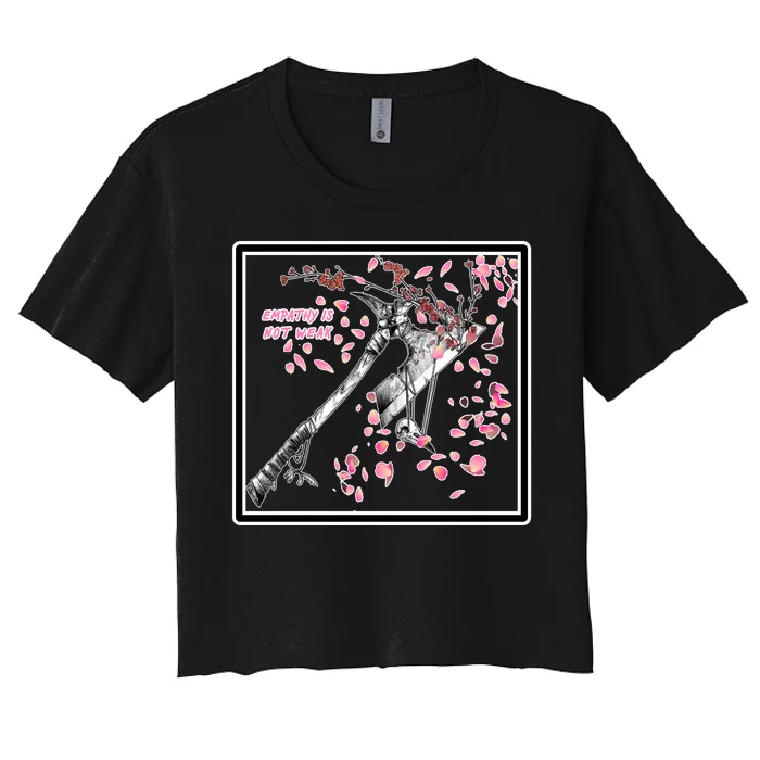 Empathy Is Not Weak Animae e Axe Floral Women's Crop Top Tee