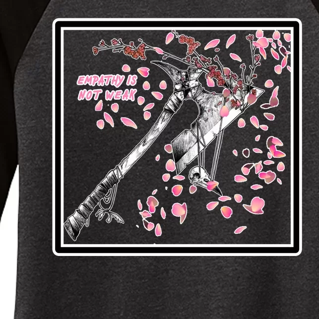 Empathy Is Not Weak Animae e Axe Floral Women's Tri-Blend 3/4-Sleeve Raglan Shirt