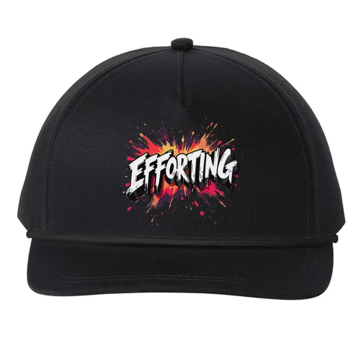 Efforting Motivational Quote For Determined Minds Funny Snapback Five-Panel Rope Hat