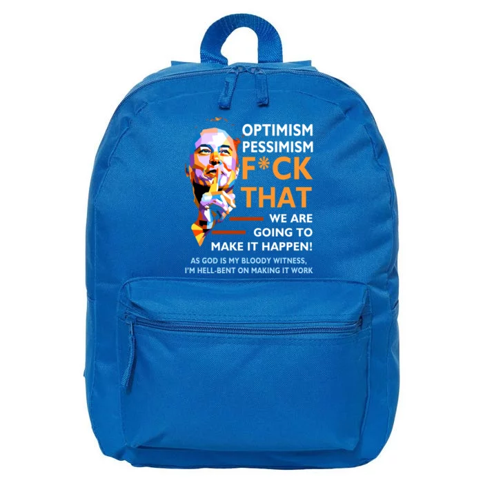 Elon Musk Quote Optimism Pessimism 16 in Basic Backpack