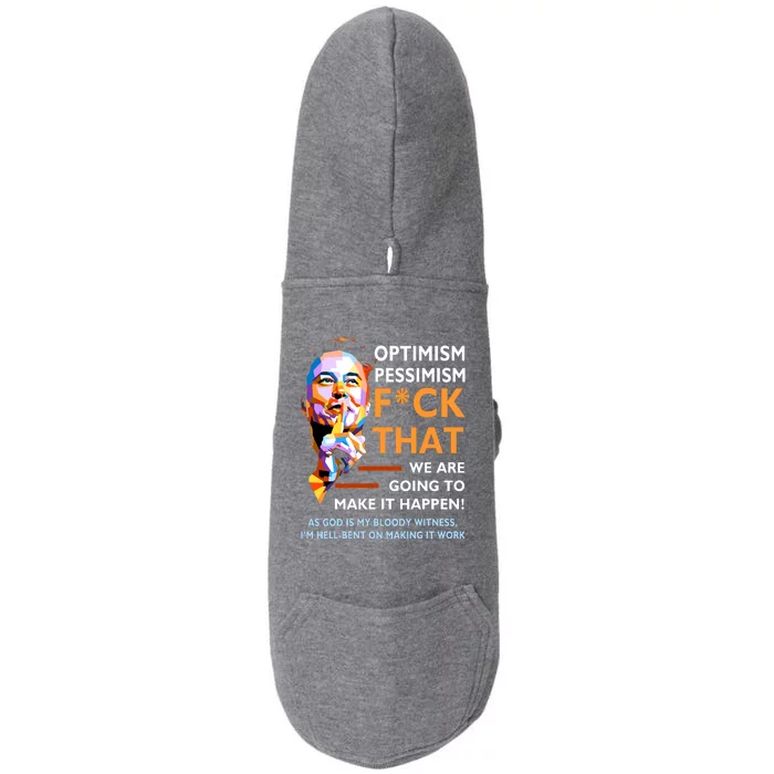 Elon Musk Quote Optimism Pessimism Doggie 3-End Fleece Hoodie