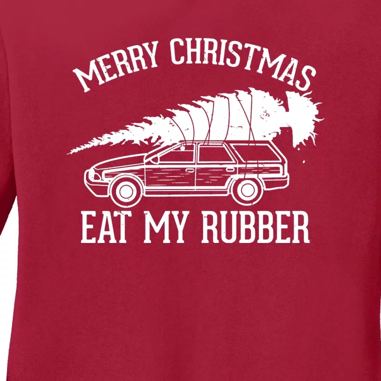 Eat My Rubber Merry Christmas Ladies Long Sleeve Shirt