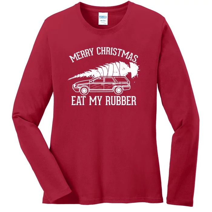 Eat My Rubber Merry Christmas Ladies Long Sleeve Shirt