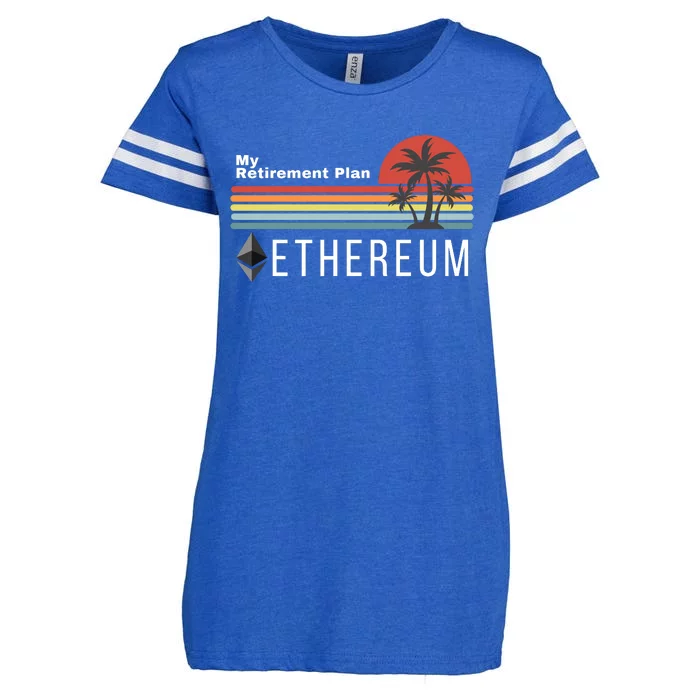 Ethereum My Retirement Plan Blockchain ETH Crypto HODL ETH Enza Ladies Jersey Football T-Shirt