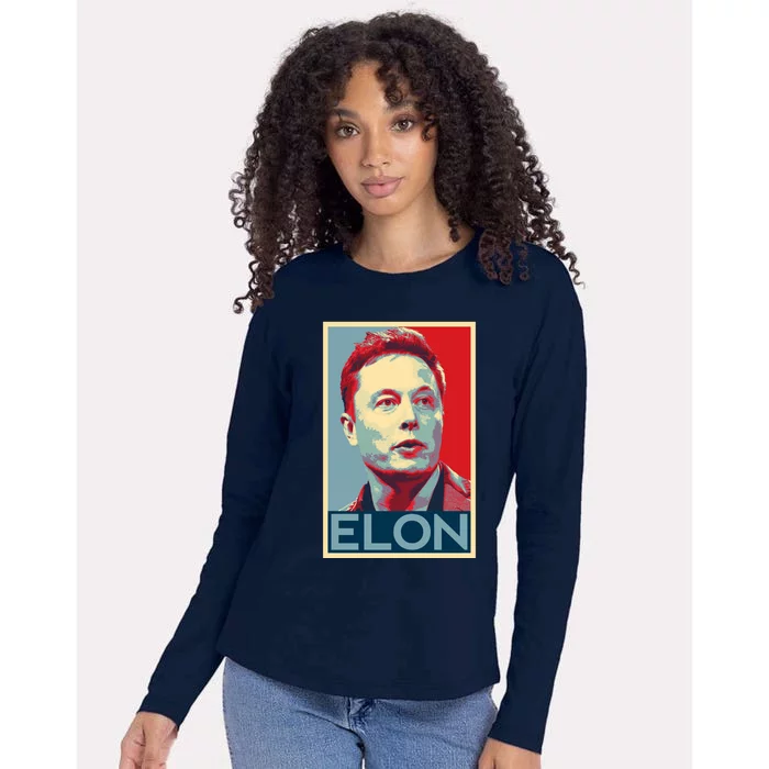 Elon Musk Retro Womens Cotton Relaxed Long Sleeve T-Shirt