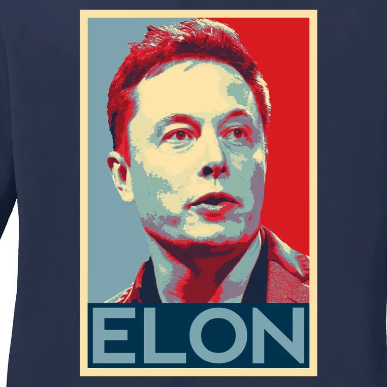 Elon Musk Retro Ladies Long Sleeve Shirt