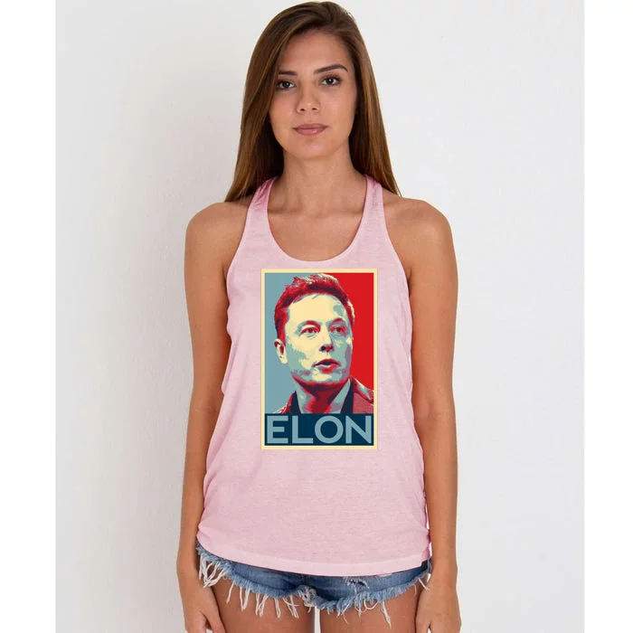 Elon Musk Retro Women's Knotted Racerback Tank