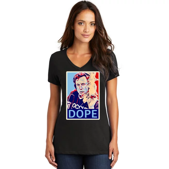 Elon Musk Retro Dope Women's V-Neck T-Shirt