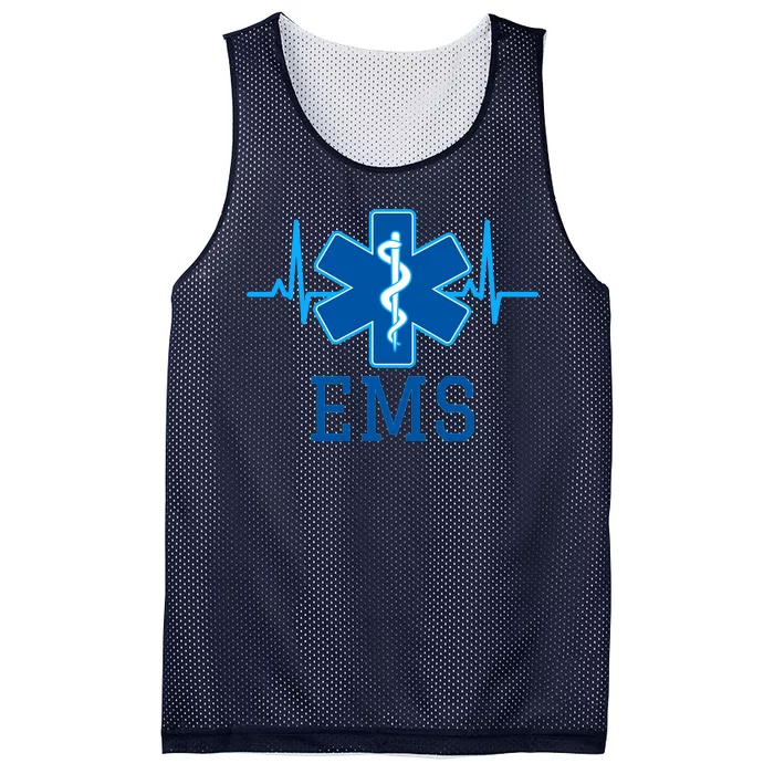 EMS Emergency Medical Services Pulse Logo Mesh Reversible Basketball Jersey Tank