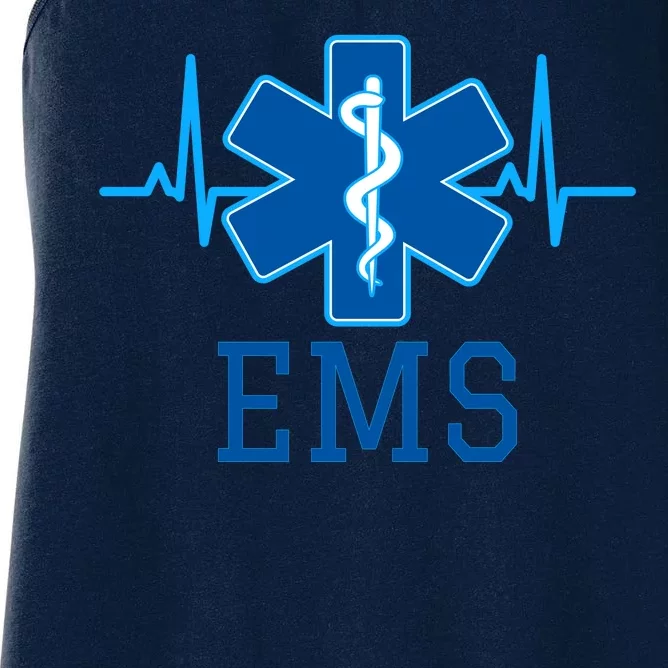 EMS Emergency Medical Services Pulse Logo Women's Racerback Tank