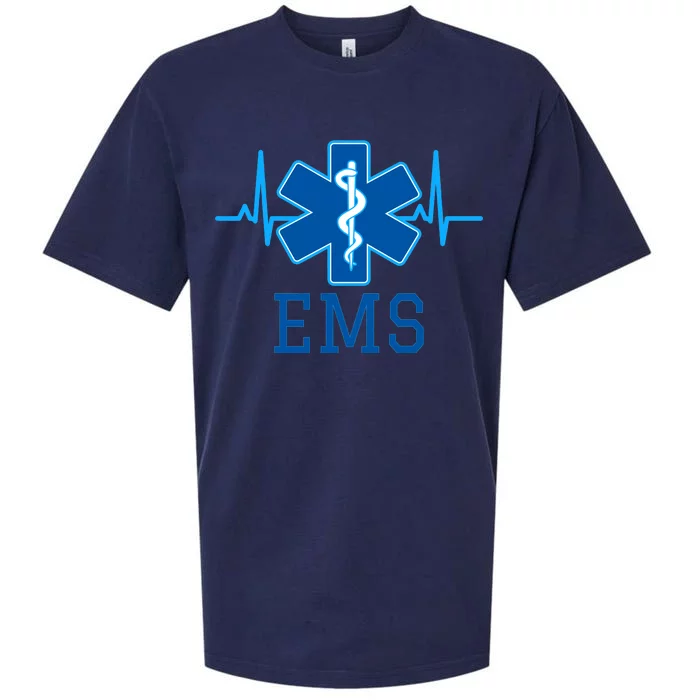 EMS Emergency Medical Services Pulse Logo Sueded Cloud Jersey T-Shirt