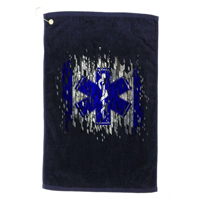 EMS Emergency Medical Services Ripped Torn Flag Platinum Collection Golf Towel