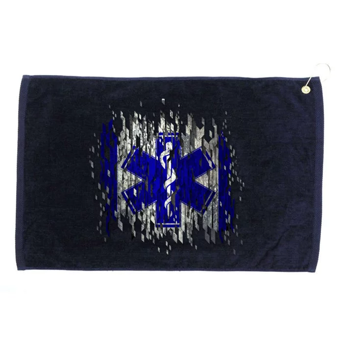 EMS Emergency Medical Services Ripped Torn Flag Grommeted Golf Towel