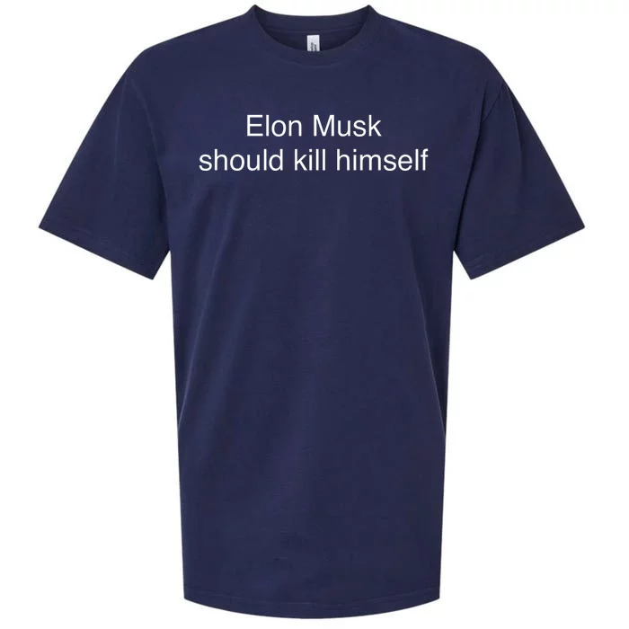 Elon Musk Should Kill Himself Sueded Cloud Jersey T-Shirt