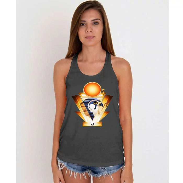 Egyptian Mythology Sun God Ra Women's Knotted Racerback Tank