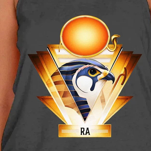 Egyptian Mythology Sun God Ra Women's Knotted Racerback Tank