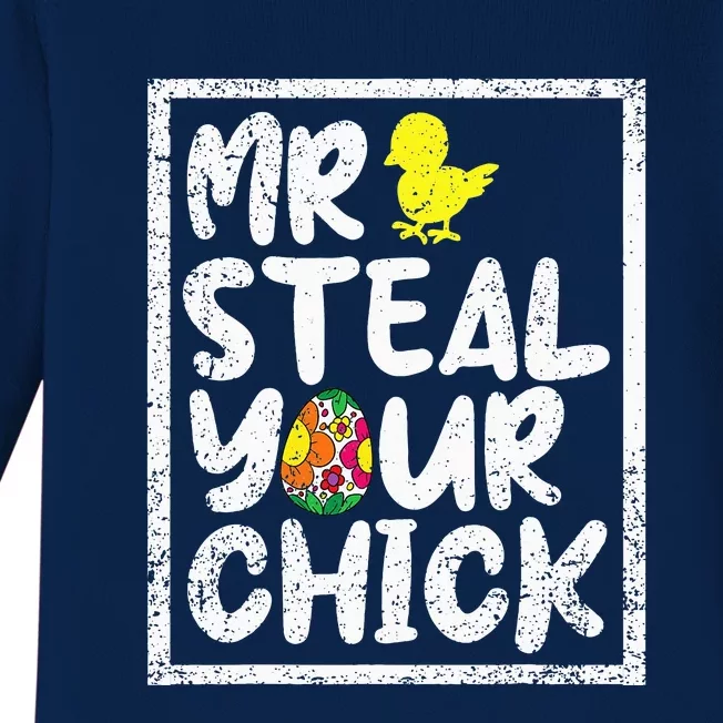 Easter Mr Steal Your Chick Funny Spring Humor Baby Long Sleeve Bodysuit