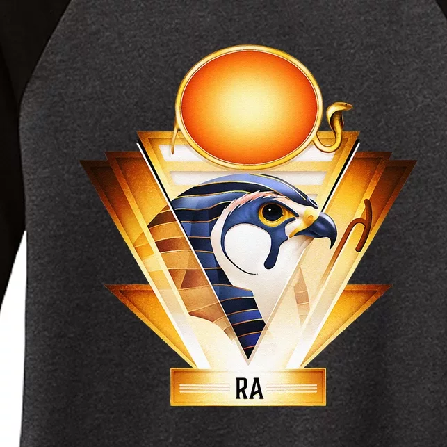 Egyptian Mythology Sun God Ra Women's Tri-Blend 3/4-Sleeve Raglan Shirt