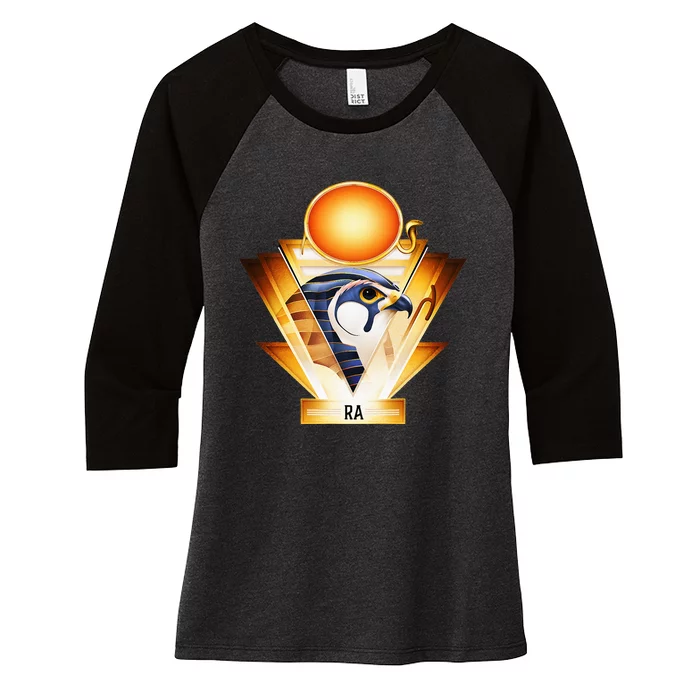 Egyptian Mythology Sun God Ra Women's Tri-Blend 3/4-Sleeve Raglan Shirt