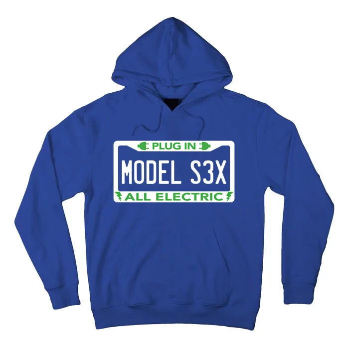 Electric Model Sex Car Funny Green Energy Earth Day Planet Gift Tall Hoodie