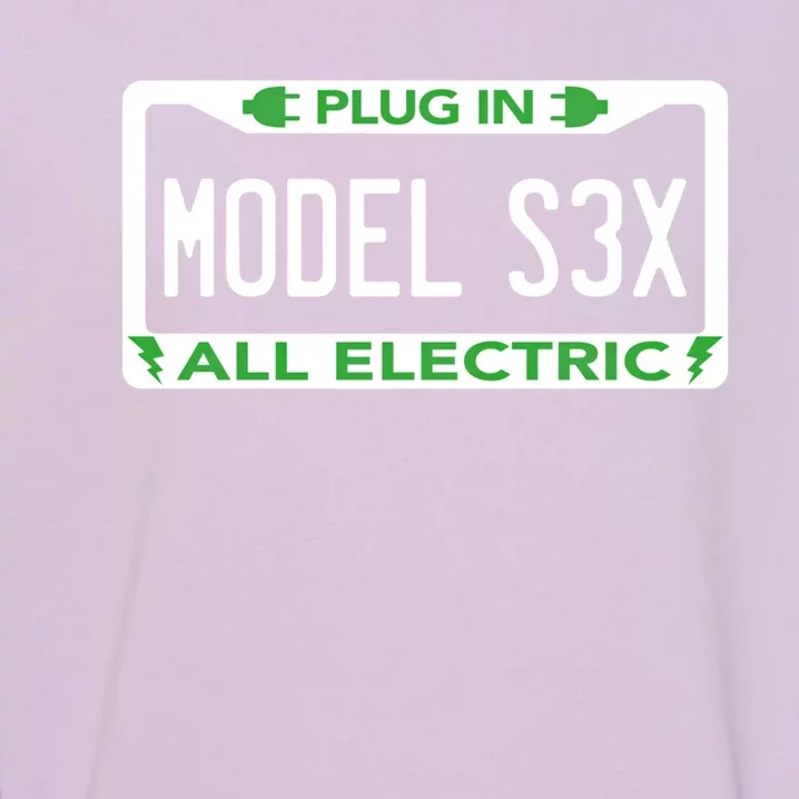 Electric Model Sex Car Funny Green Energy Earth Day Planet Gift Garment-Dyed Sweatshirt