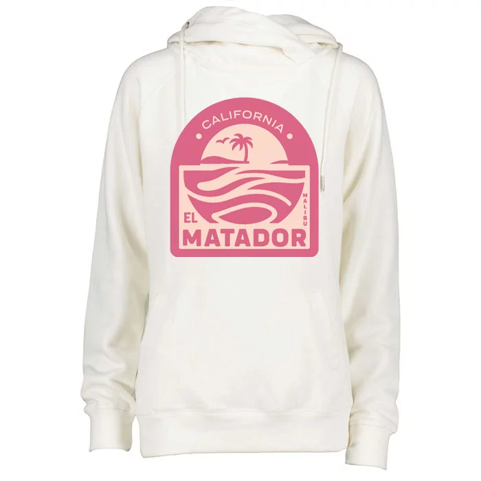 El Matador State Beach Malibu California Womens Funnel Neck Pullover Hood