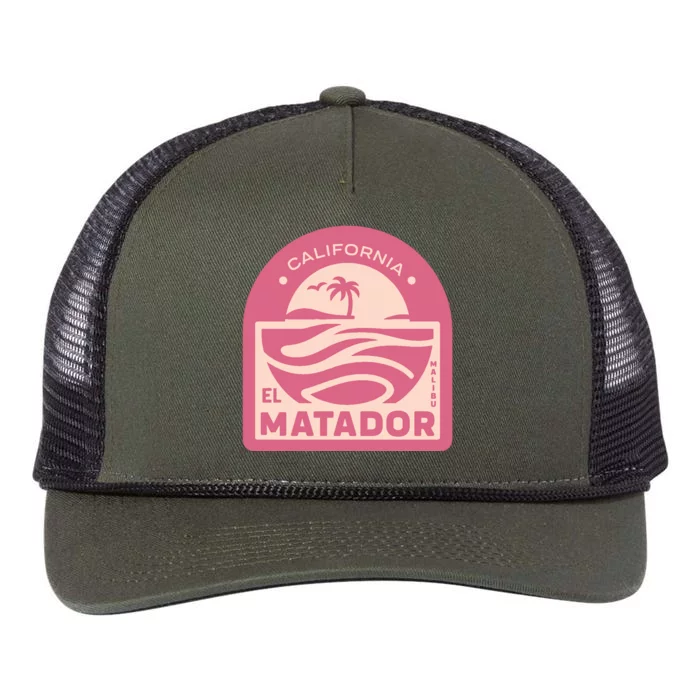 El Matador State Beach Malibu California Retro Rope Trucker Hat Cap