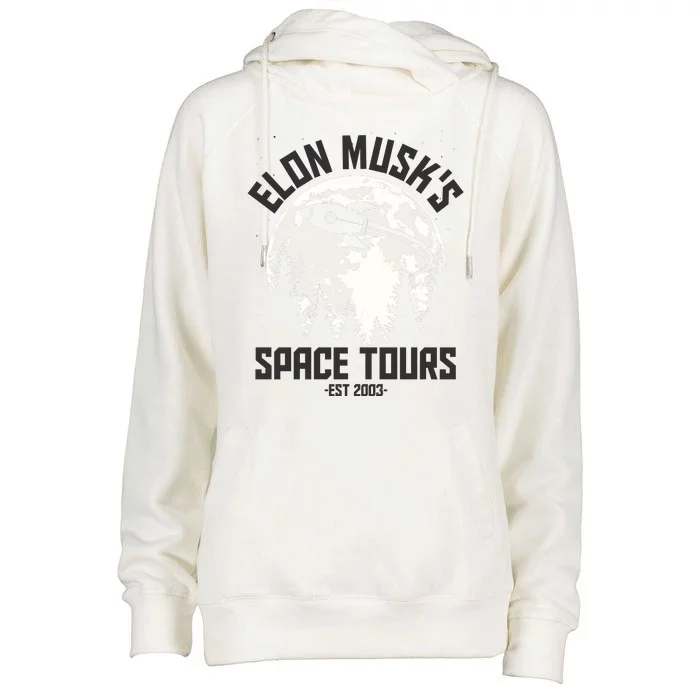 Elon Musk's Space Tours Est 2003 Womens Funnel Neck Pullover Hood