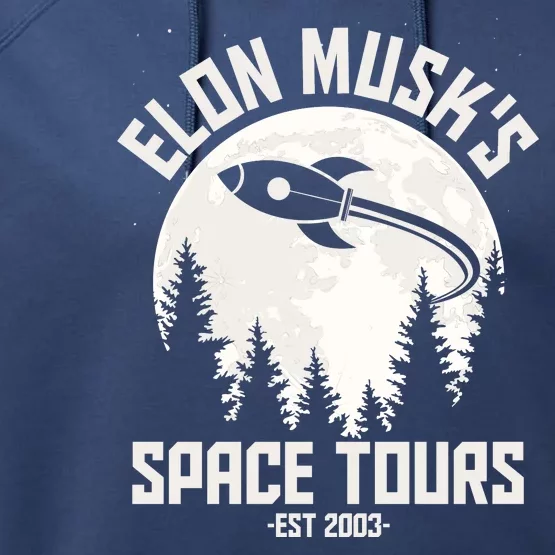 Elon Musk's Space Tours Est 2003 Performance Fleece Hoodie