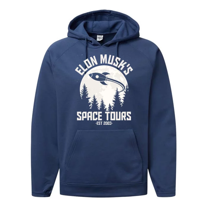 Elon Musk's Space Tours Est 2003 Performance Fleece Hoodie