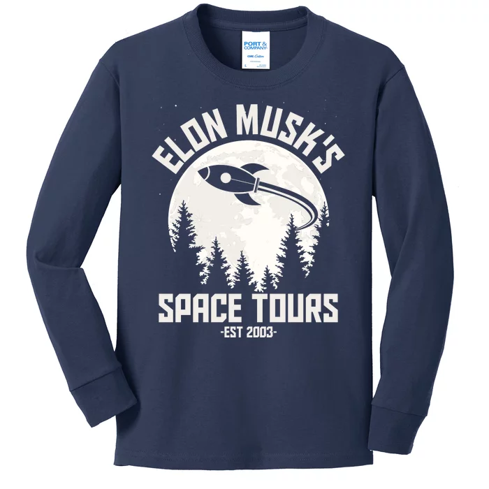 Elon Musk's Space Tours Est 2003 Kids Long Sleeve Shirt