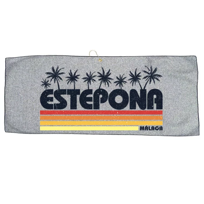 Estepona Malaga Spain Retro Tourism Gift Large Microfiber Waffle Golf Towel