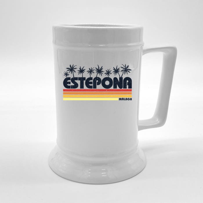 Estepona Malaga Spain Retro Tourism Gift Front & Back Beer Stein