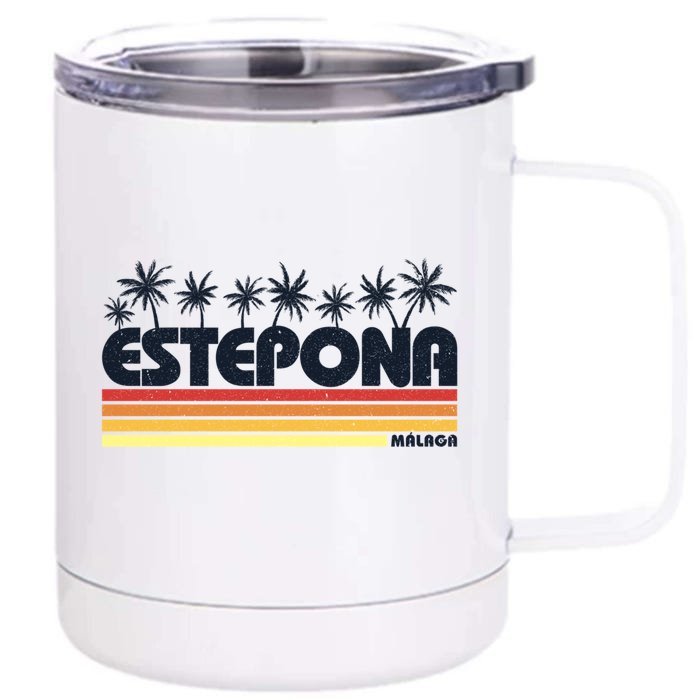 Estepona Malaga Spain Retro Tourism Gift Front & Back 12oz Stainless Steel Tumbler Cup