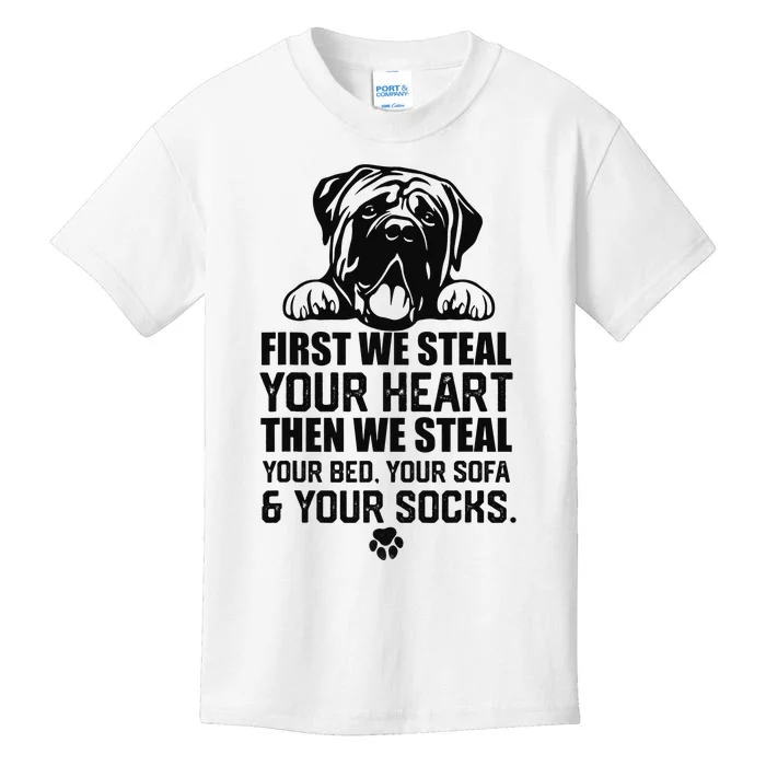 English Mastiff Steal Your Heart Steal Your Bed and Sofa Kids T-Shirt