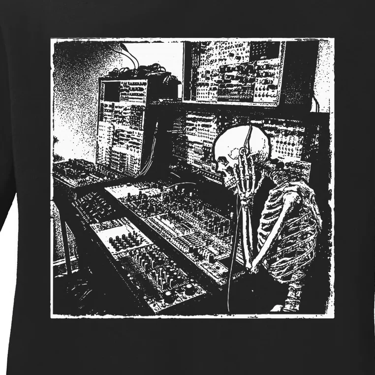 Electronic Music Synthesizer Techno Music Dj Producer Ladies Long Sleeve Shirt