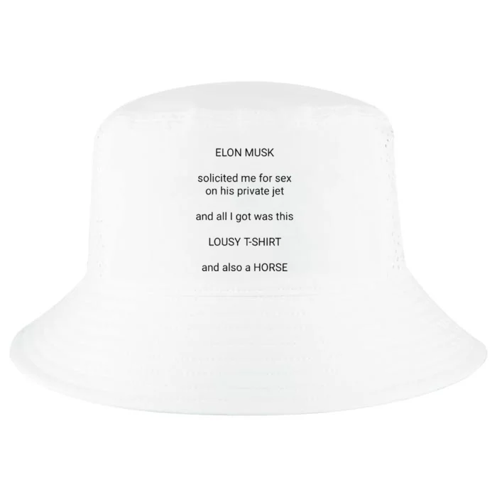 Elon Musk Solicited Me For Sex On His Private Jet Cool Comfort Performance Bucket Hat