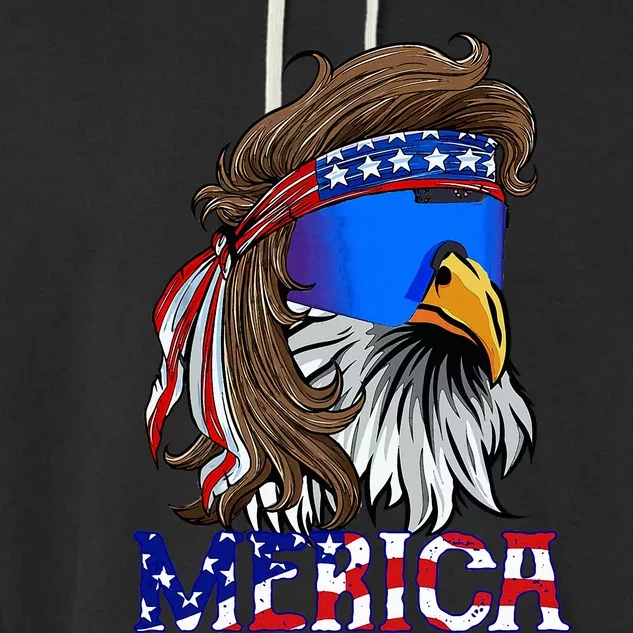 Eagle Mullet Sunglasses Merica 4th Of July Usa Garment-Dyed Fleece Hoodie