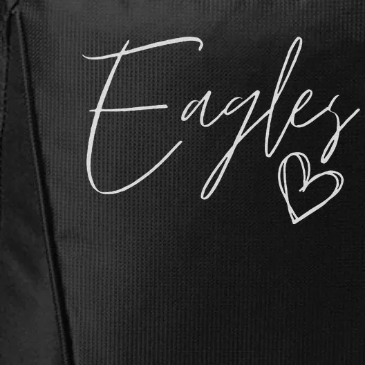 Eagles Mascot School Sports Fan Team Spirit Heart Football City Backpack