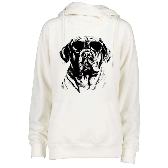 English Mastiff Sketch Drawing Art Dog Lover Mom Dad Wo Womens Funnel Neck Pullover Hood