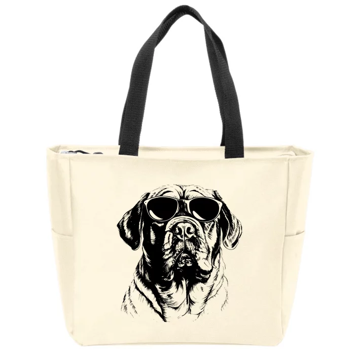 English Mastiff Sketch Drawing Art Dog Lover Mom Dad Wo Zip Tote Bag