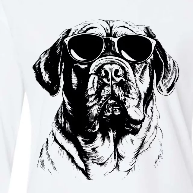 English Mastiff Sketch Drawing Art Dog Lover Mom Dad Wo Womens Cotton Relaxed Long Sleeve T-Shirt