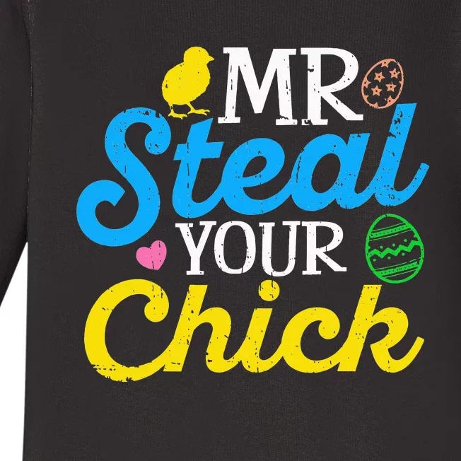 Easter Mr Steal Your Chick Funny Spring Humor Baby Long Sleeve Bodysuit