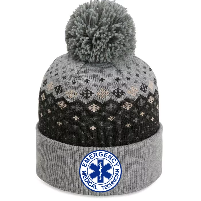 EMT Emergency Medical Technician Logo The Baniff Cuffed Pom Beanie