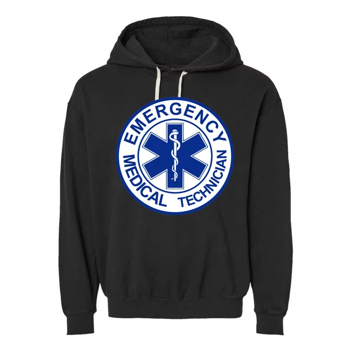 EMT Emergency Medical Technician Logo Garment-Dyed Fleece Hoodie