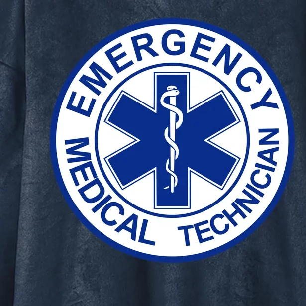 EMT Emergency Medical Technician Logo Hooded Wearable Blanket