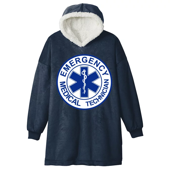 EMT Emergency Medical Technician Logo Hooded Wearable Blanket